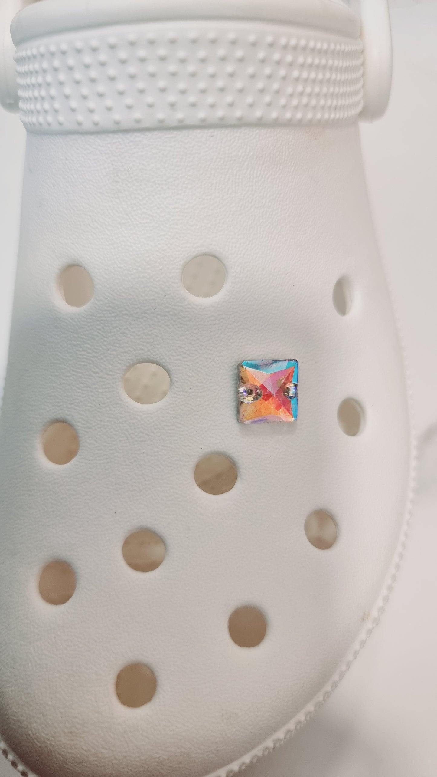 Irish Dancing Lucky AB Crystal Square Croc Charm – Irish Dance Croc Charm or Accessory by ReelCharmDesigns