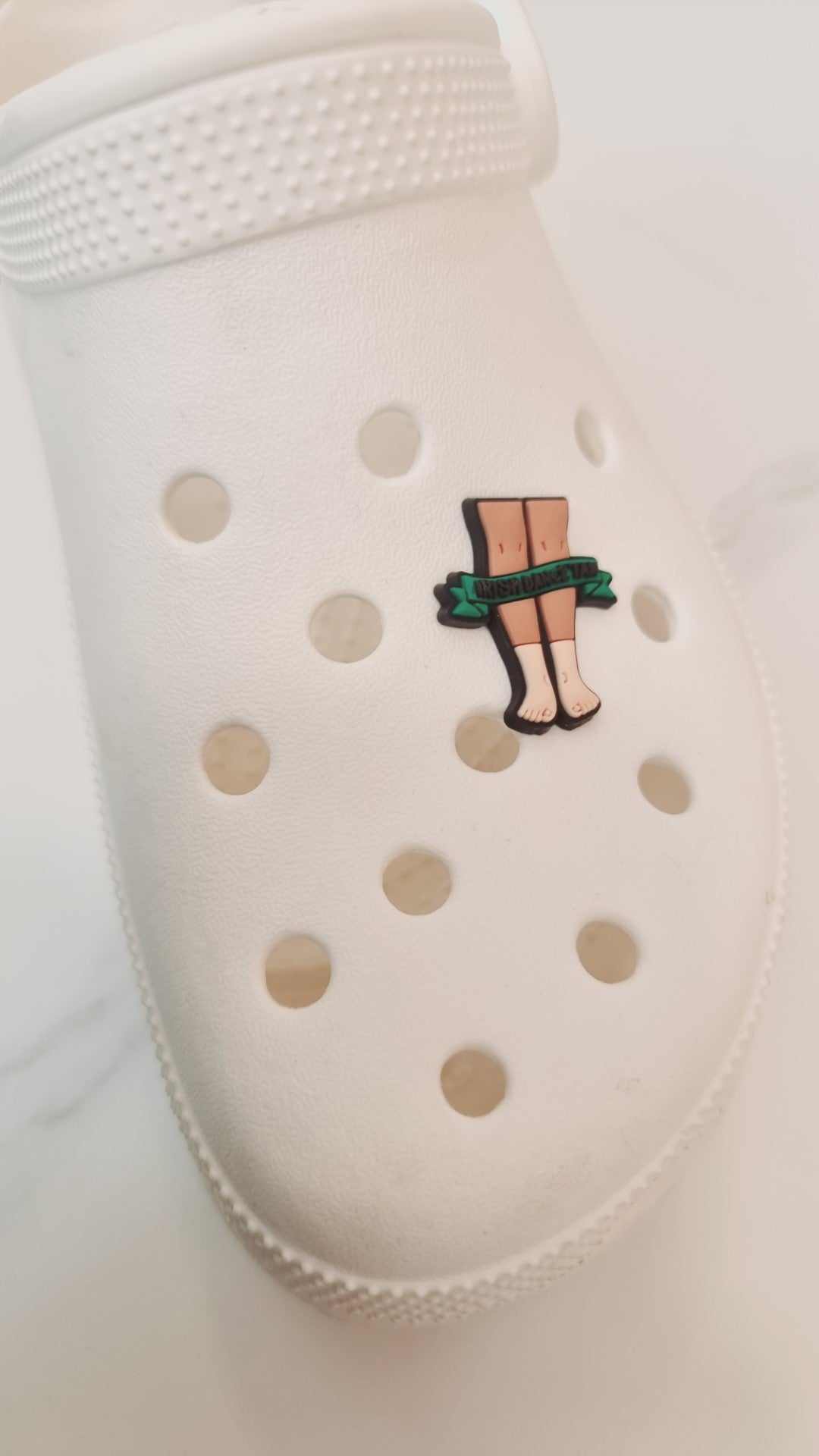 Lucky Charm Tan Legs Irish Dance Croc Charm – Irish Dance Croc Charm or Accessory by ReelCharmDesigns