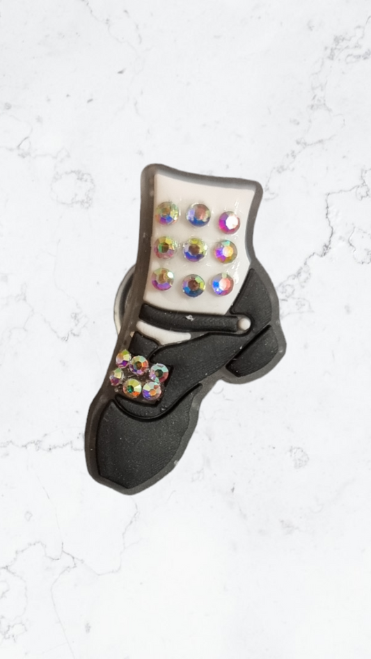 Glitter Heavy Shoe Irish Dance Croc Charm with AB Crystals